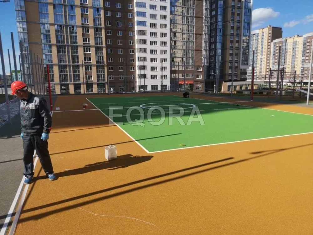 Из чего состоит бесшовное резиновое покрытие в Омске?